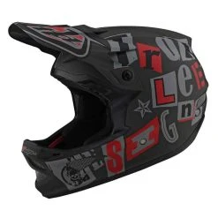 TLD - Troy Lee Designs D3 Fiberlite - Fullface Helm - Anarchy Olive - Schwarz/Grau/Rot/Grün