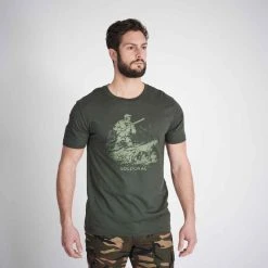 SOLOGNAC Jagd-T-Shirt Baumwolle 100 Hirsch Braun -O'NEAL Geschäft jagd t shirt baumwolle 100 jagdhund grun