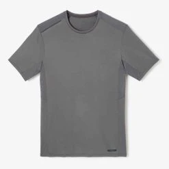 Kalenji Laufshirt Dry+ Kurzarm Atmungsaktiv Herren Granitgrau