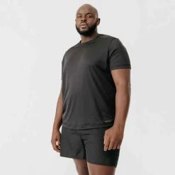 Kalenji Laufshirt Kurzarm Herren Atmungsaktiv - Dry Schwarz