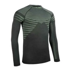 EVADICT Laufshirt Langarm Trailrunning Herren - Seamless Komfort Schwarz/khaki