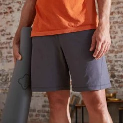 KIMJALY Shorts Aus Stoff Für Dynamisches Yoga Herren Grau
