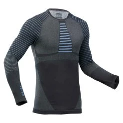 WEDZE Skiunterwäsche Funktionsshirt Herren Seamless - BL 980 Blau