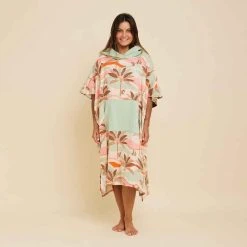 OLAIAN Poncho Surfen 500 Damen/Herren Print Fische -O'NEAL Geschäft surf poncho 500 erwachsene print garden