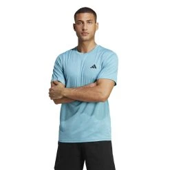 T-Shirt Fitness Cardio Adidas Herren Blau