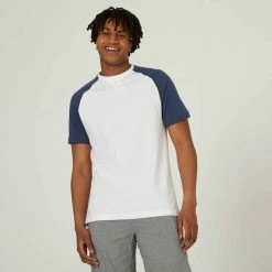 Domyos T-Shirt Herren - 520 Weiss/blau