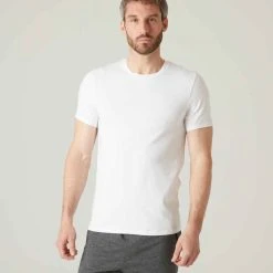 Domyos T-Shirt Herren Slim - 500 Weiss