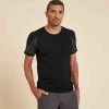 KIMJALY T-Shirt Herren Yoga Nahtlos Zweite Haut - Schwarz